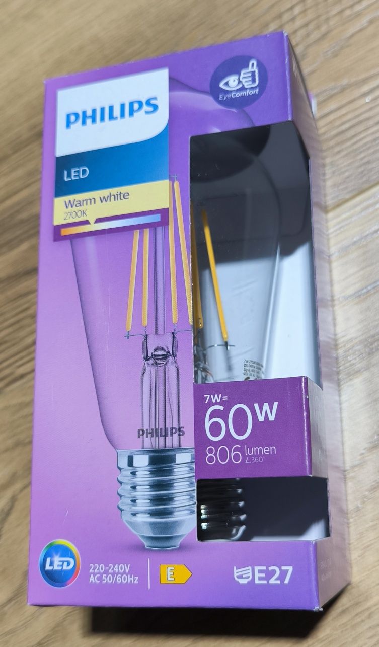 Żarówka LED Philips 7 W Filament 4 sztuki