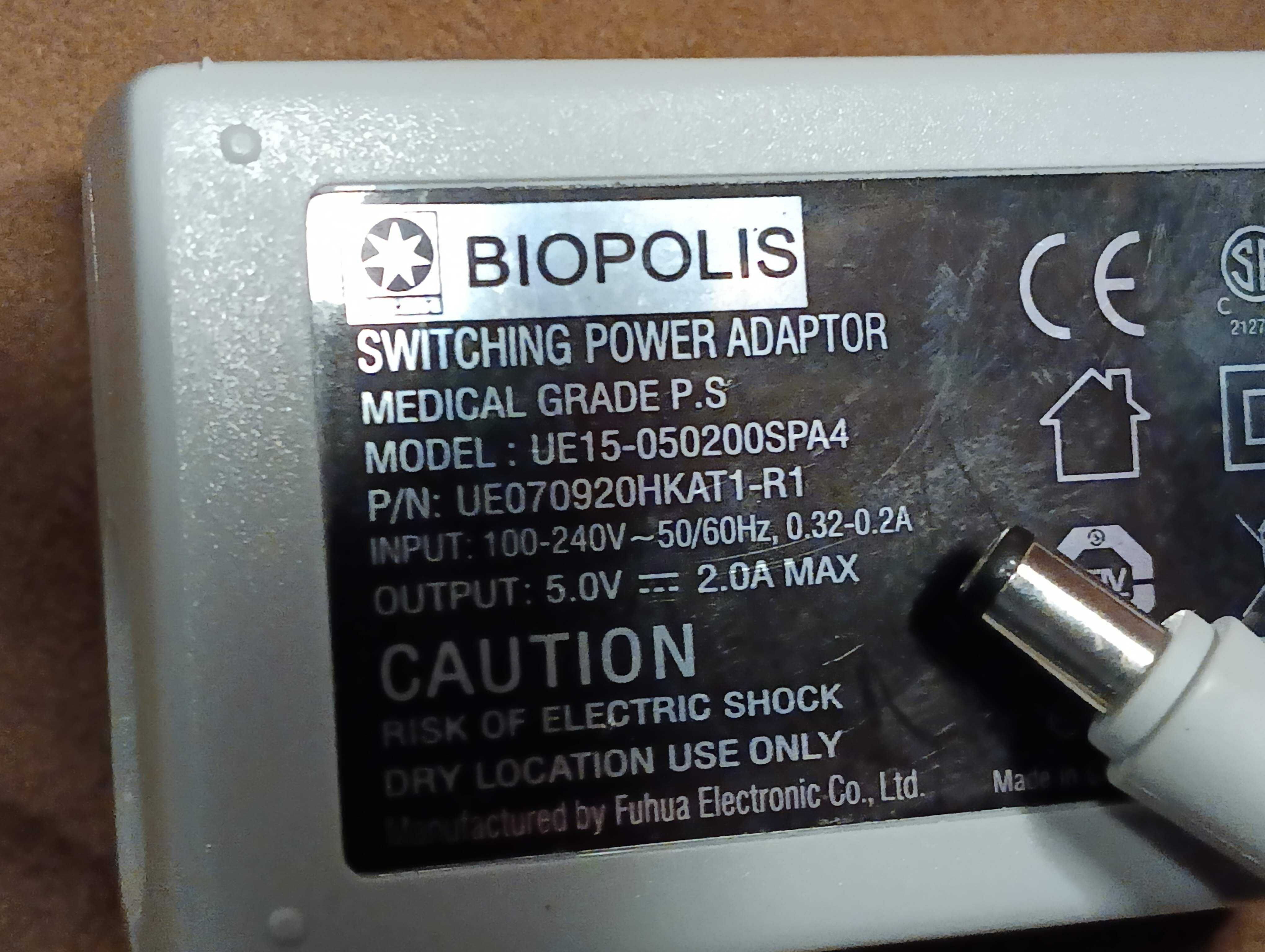 Блок живлення питания 5.0V 2.0A BIOPOLIS UE15-050200SPA4 (5.5X2.1mm)