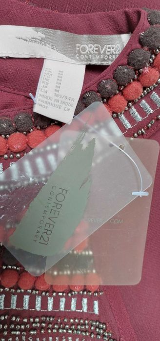 Bordowa sukienka FOREVER21, R. M