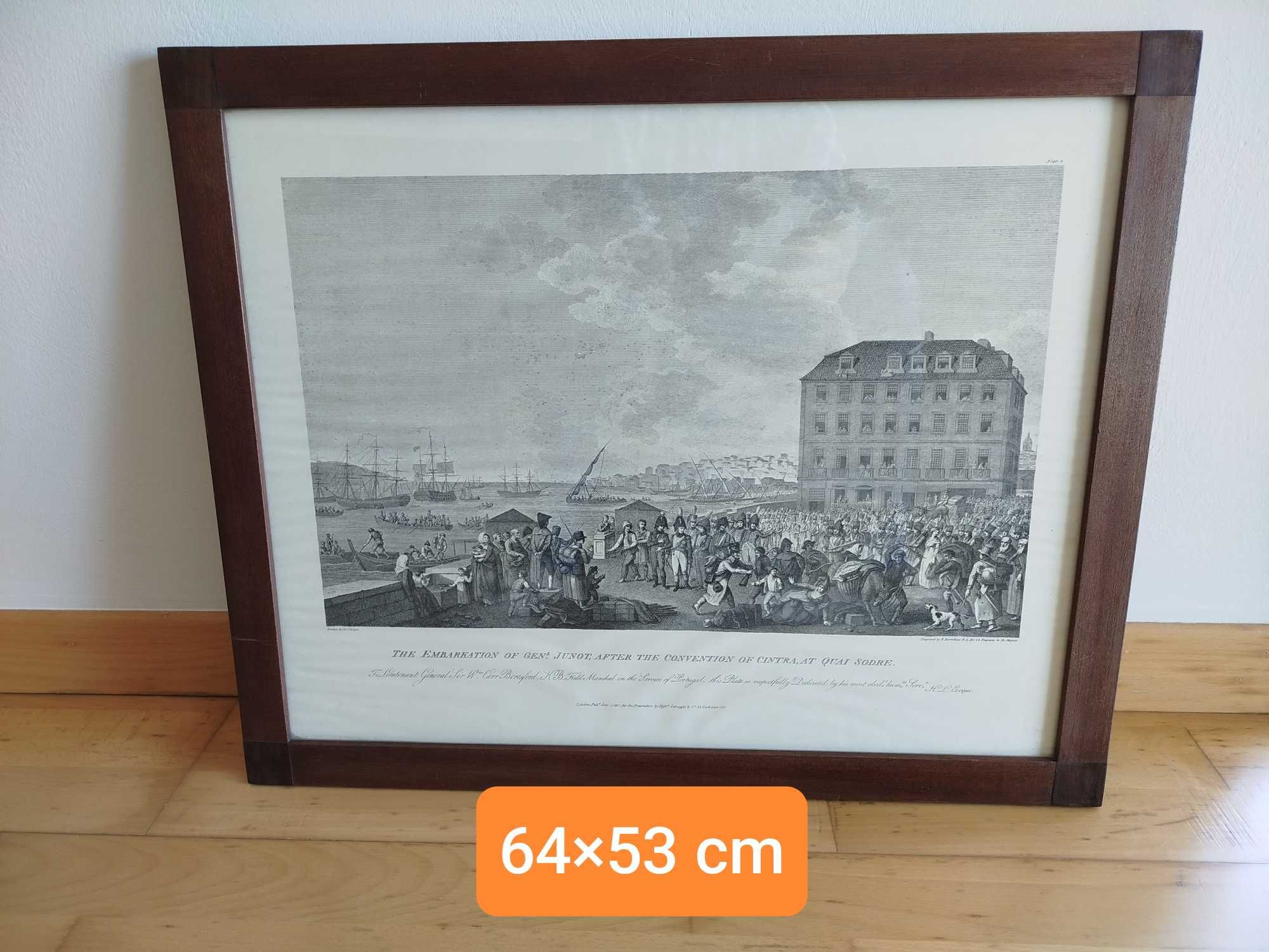 Quadro Antigo, com importante gravura