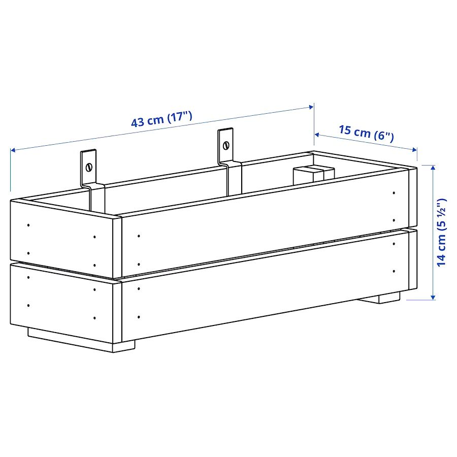 Drewniana Skrzynka Ogrodowa IKEA Stjarnanis 43x15x14