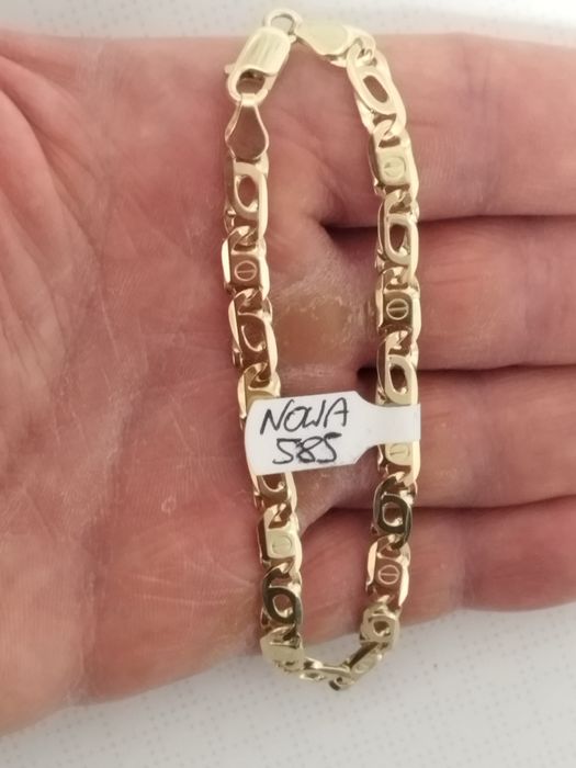 Nowa piękna złota bransoletka 585 14k 12.77gr 22cm unikat!!