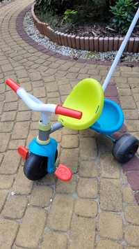 Pierwszy rowerek dla dziecka trójkołowy dziecięcy smoby z przyczepką