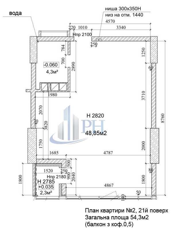 Без%. Видова 1к кв. пл. 54м2 в ЖК Aria, бул. Миколи Міхновського 13а