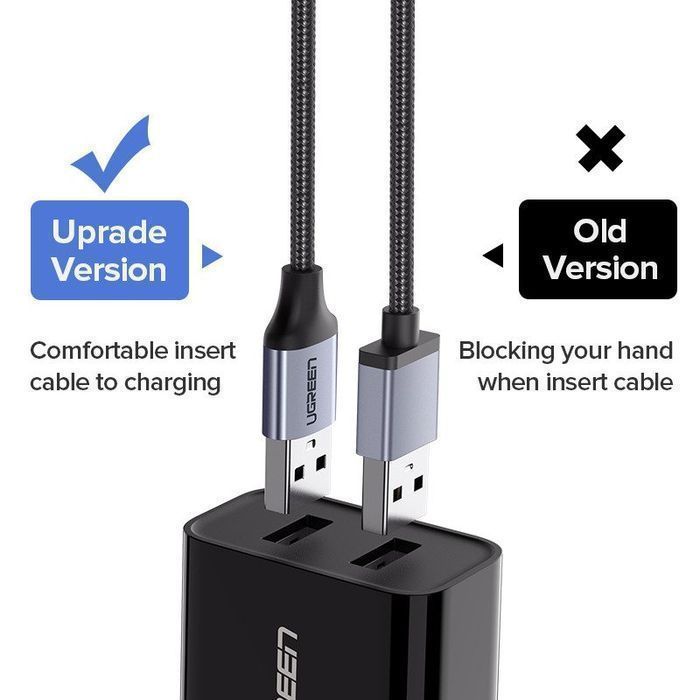Kabel Usb Do Micro Usb Ugreen  Us290 Qc 3.0 2.4A 1M (Czarny)
