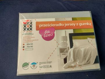 Prześcieradło Jersey z gumką do łóżeczka dziecięcego roz 70x120