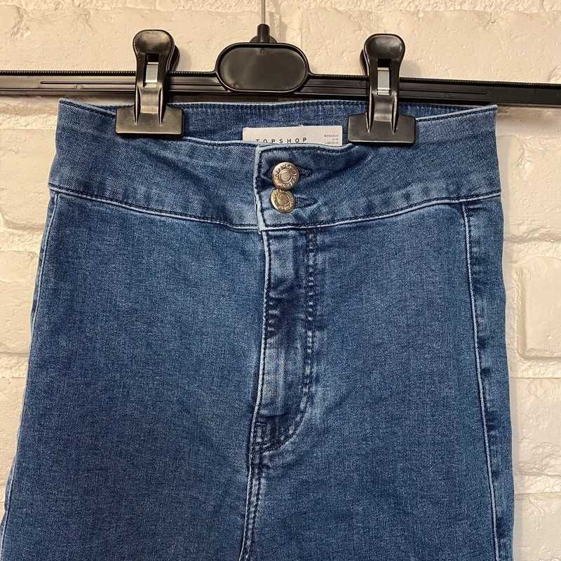 Spodnie Jeansowe Dzwony, Topshop, granatowe, W25 L32 kieszonki z tyłu