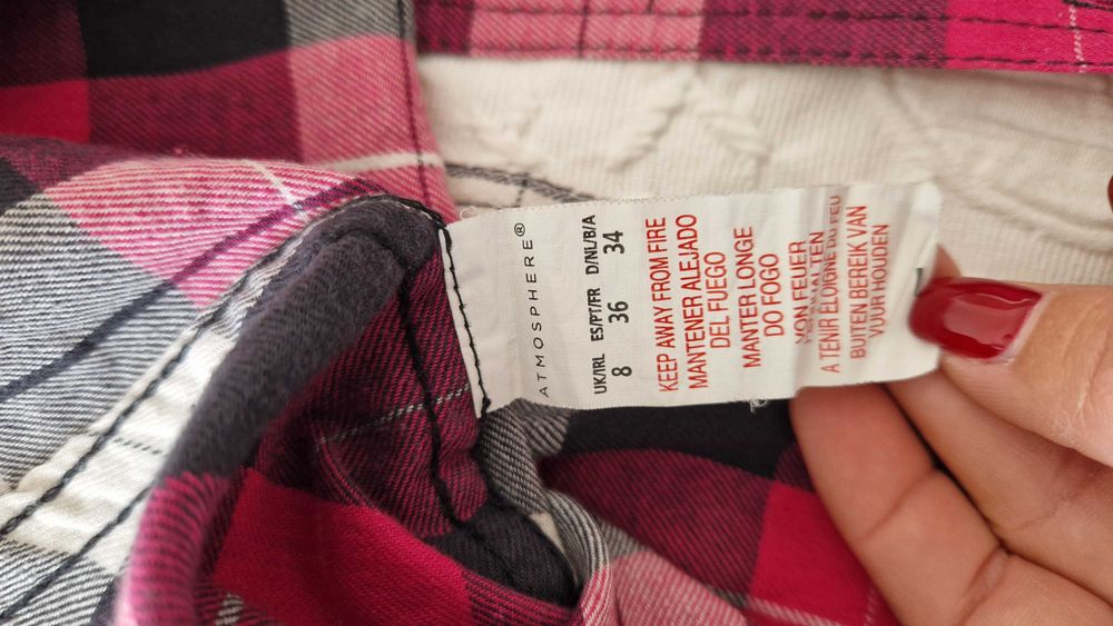Camisa Xadrez flanela, botões dourados, tamanho S