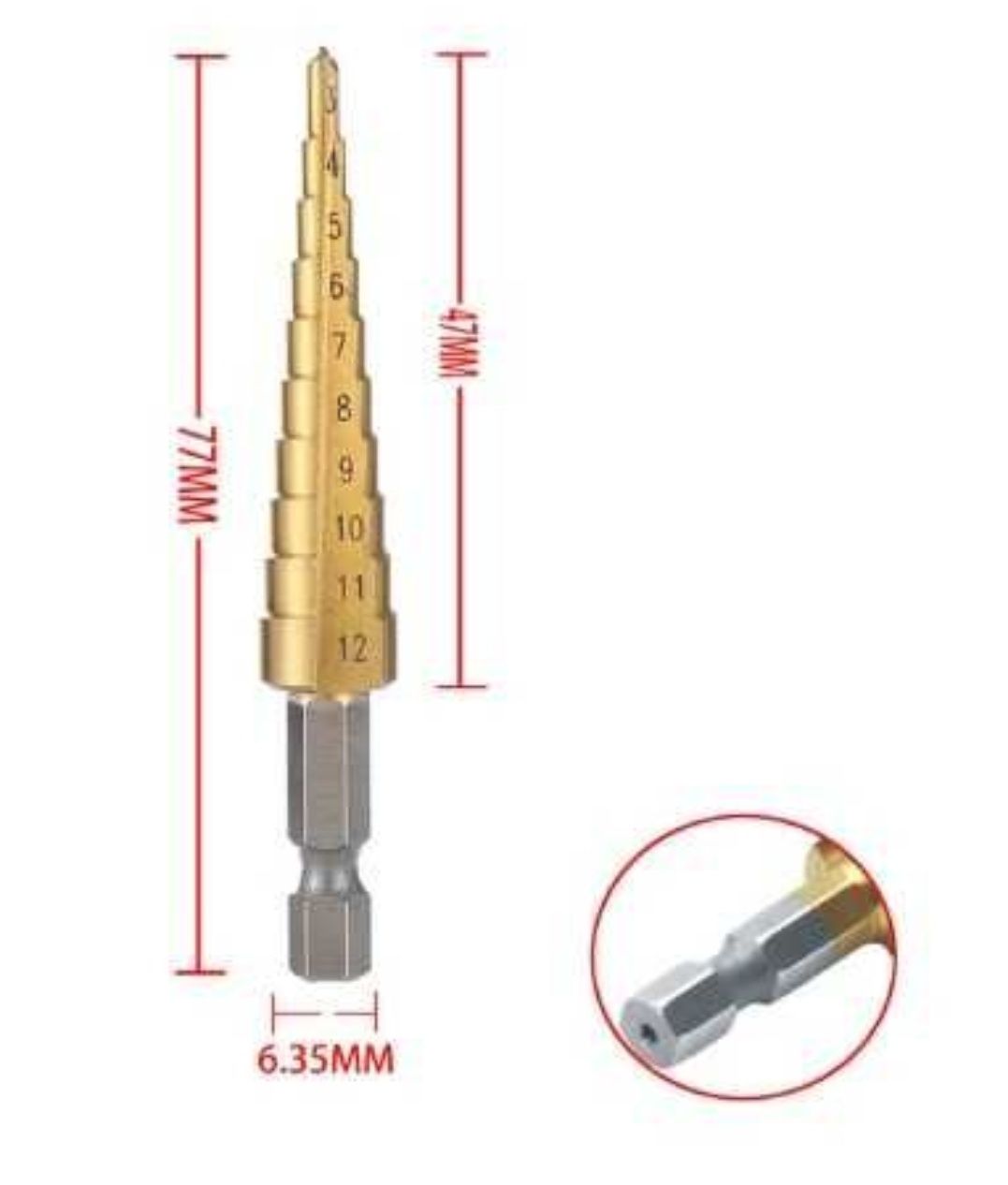 NOWE wiertło stożkowe 4-12mm