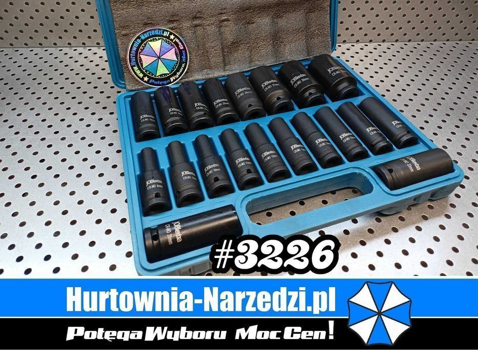 Nasadki udarowe 12-kątne Długie L 78mm 1/2' 8-32mm 20-el. Cr-Mo