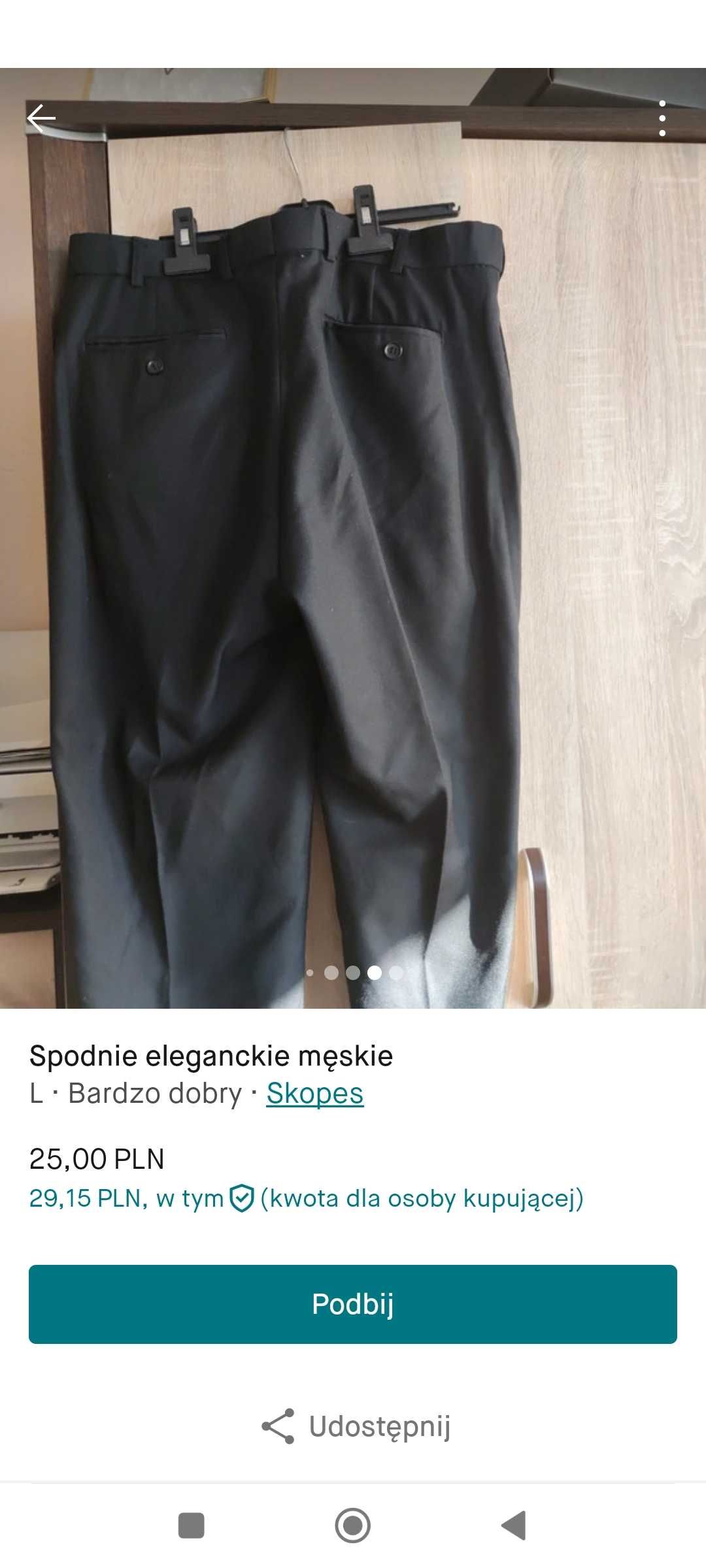 Spodnie męskie garniturowe czarne