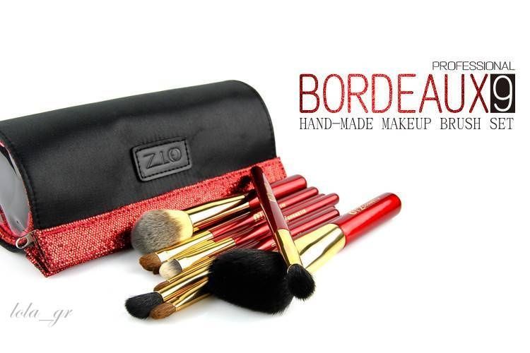 TZ Cosmetix Bordeaux Zestaw 9 profesjonalnych pędzli + etui