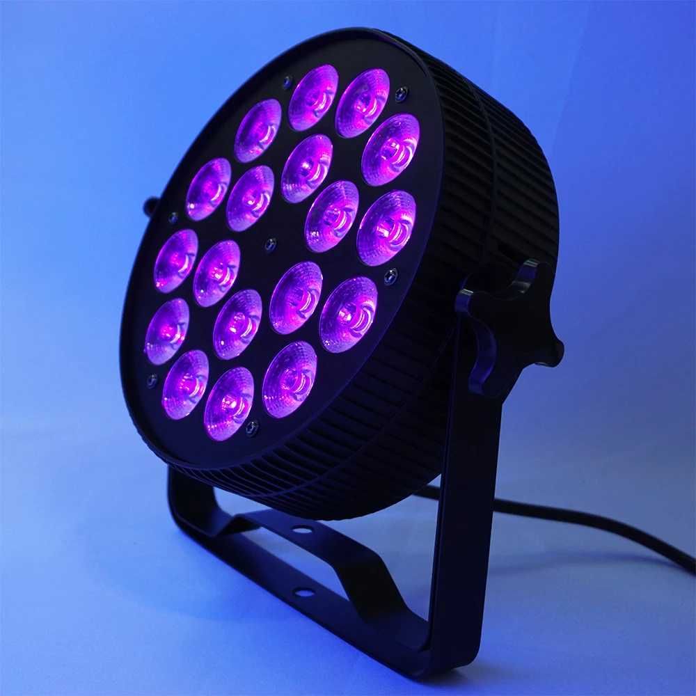 Oświetlenie Sceniczne LED HEX PAR – 18x18W, RGBWA+UV, DMX512 NIE WASH