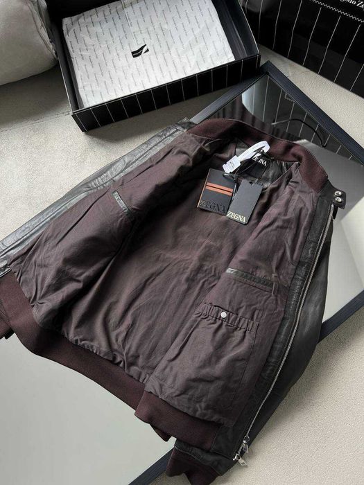 Мужская кожаная куртка Zegna куртка натуральная кожа Зенья v108