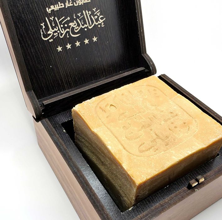 100% oryginalne Mydło ALEPPO oliwkowo-laurowe 16% drewniane opakowanie