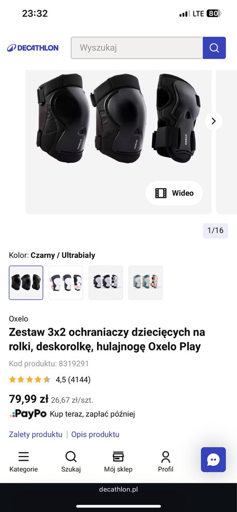 Zestaw ochraniaczy Decathlon Oxelo 6szt. 3x2 rolki deskorolka hulajnog