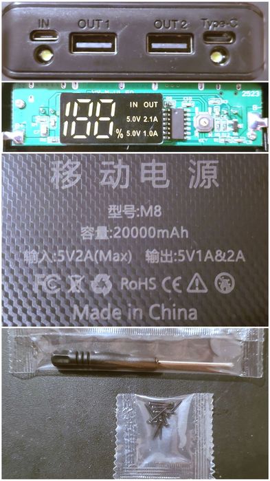 Powerbank para 8 baterias de lítio 18650