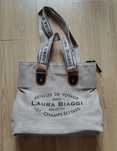 Torebka shopper Laura Biaggi zamsz beżowa