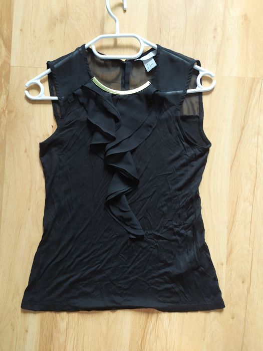 Elegancka koszulka na ramiączka czarna 36