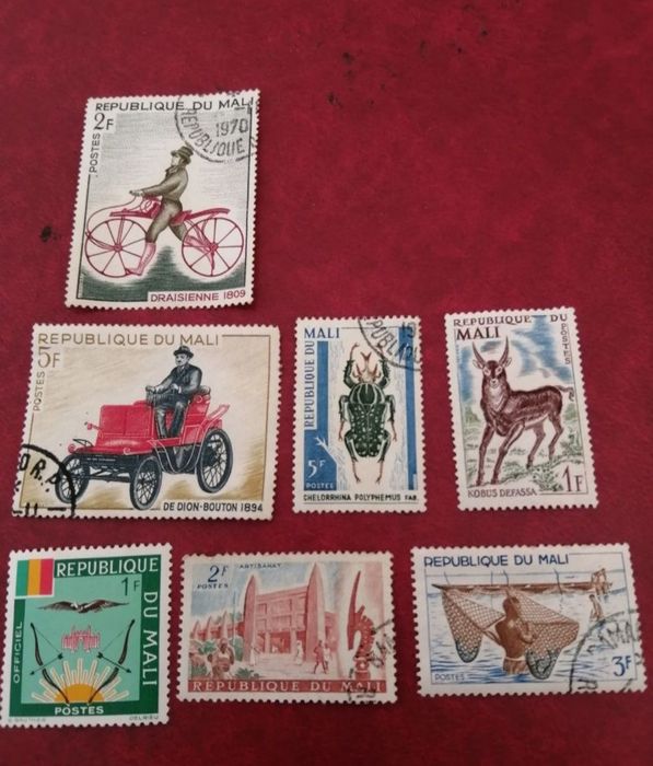 Lote 7 selos do Republic du Mali antigos