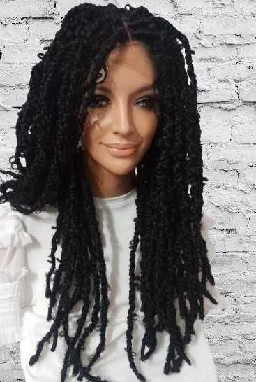 długa peruka dready black -Nessaja wigs shop