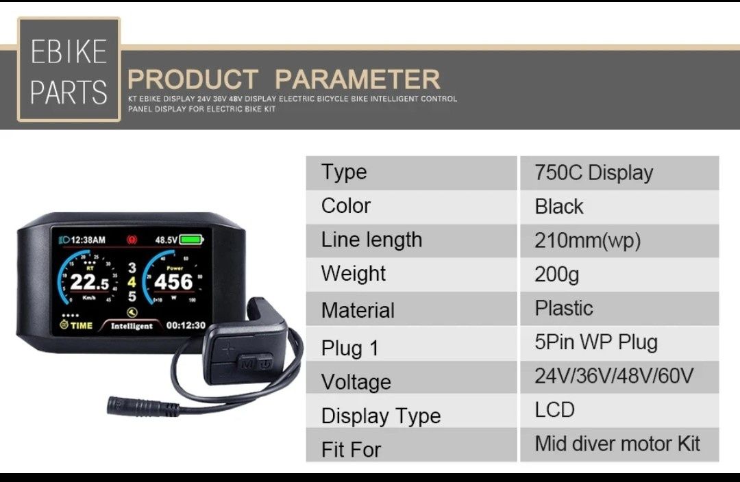 LCD tela 750C motor bafang