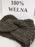 Zielona opaska na głowę turban 100% wełna