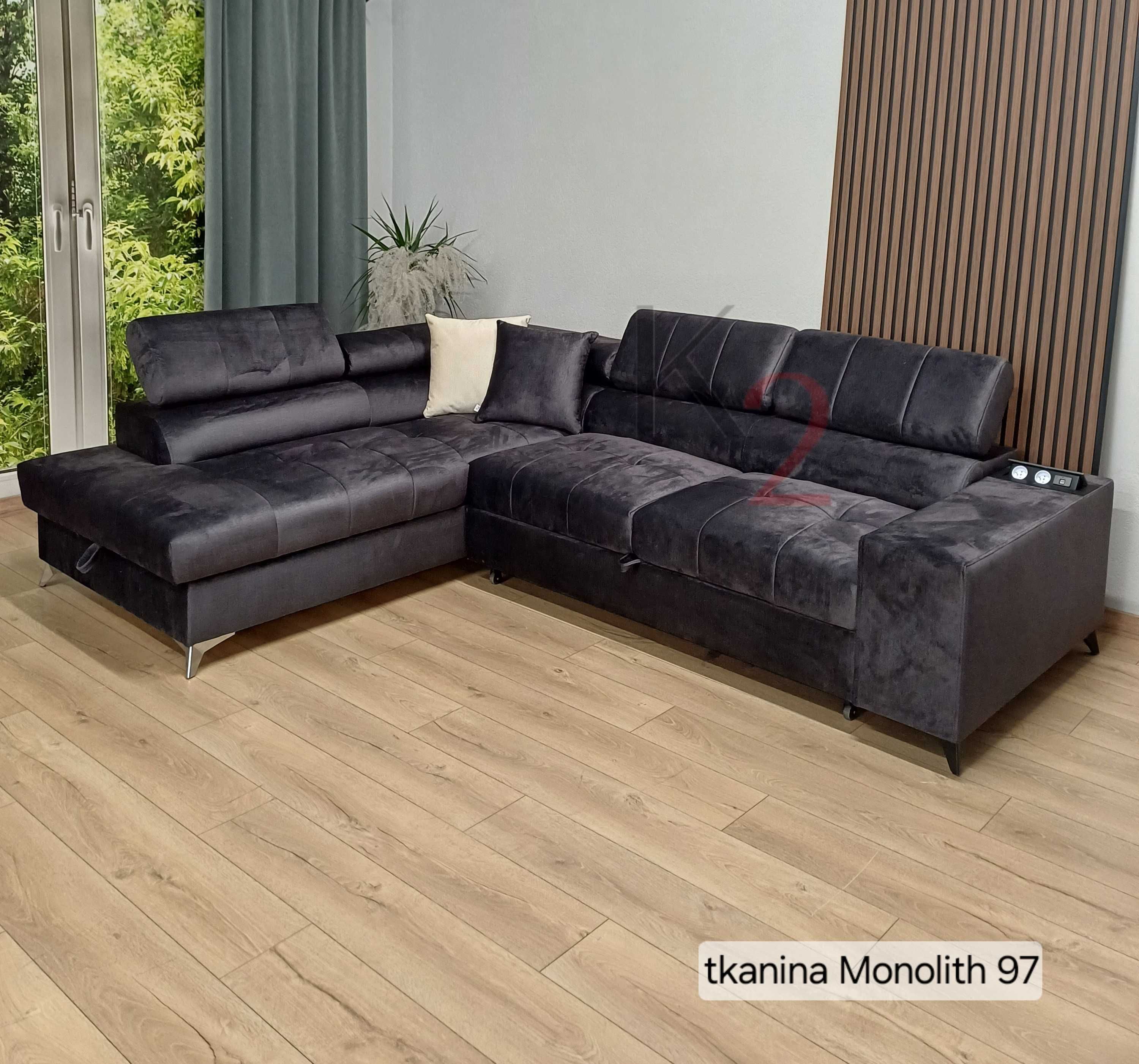 Narożnik  Nowość Fuks + Usb , Rogówka do spania ,Kanapa, Sofa +Gratis