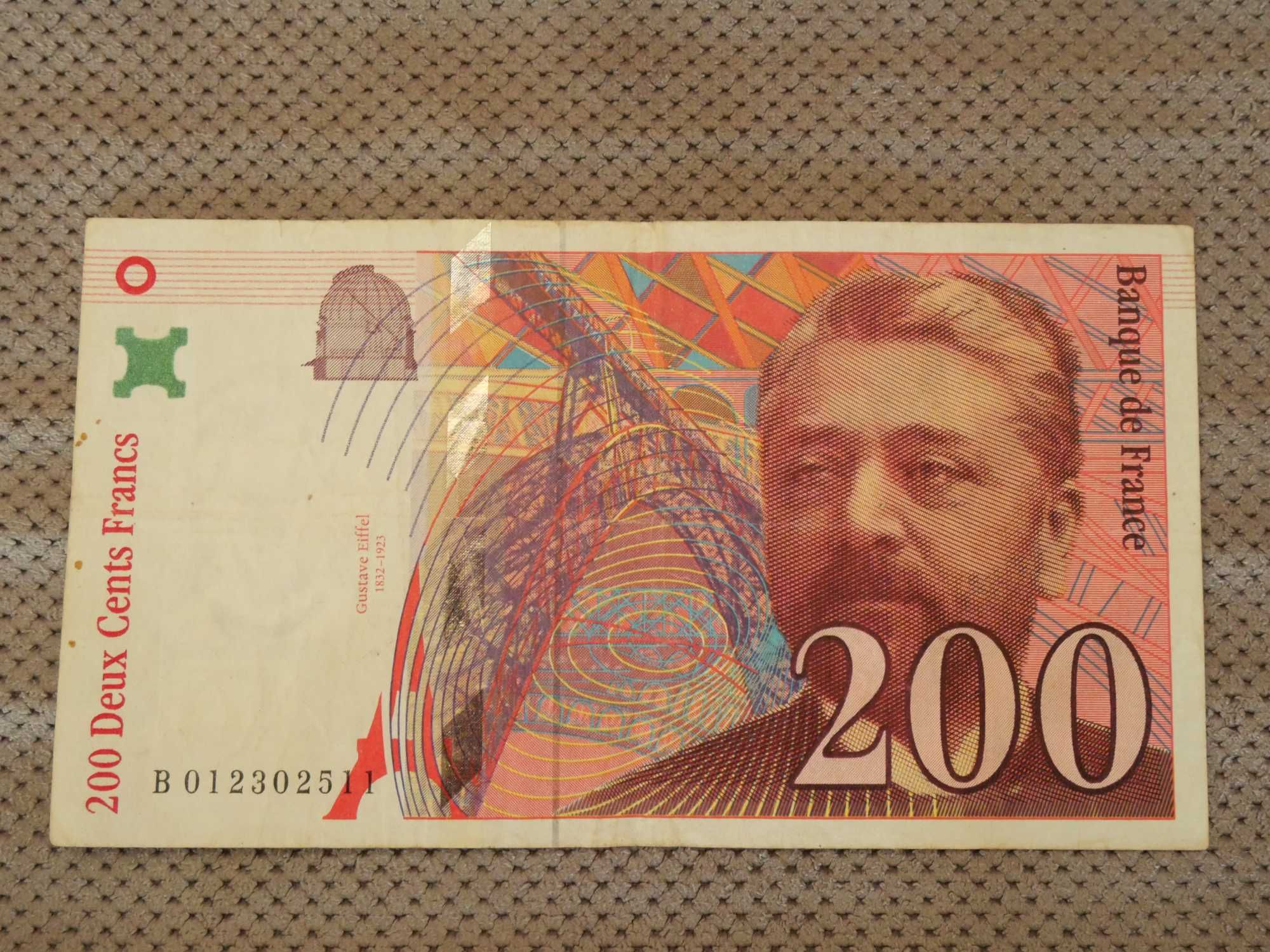 Banknoty 200 franków Francja 1996