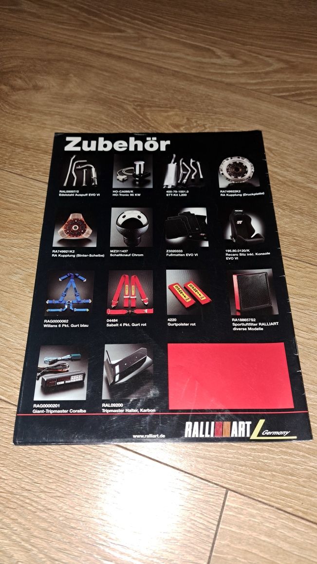 Katalog Ralliart, folder Mitsubishi Sigma. Lancer Evolution. Pajero