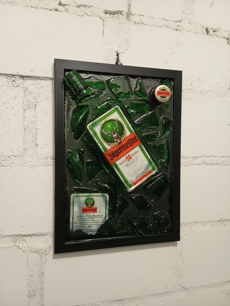 Obraz Jägermeister ozdoba prezent urodziny whisky żywica pop art loft