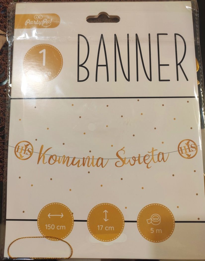 Baner z napisem "Komunia Święta"