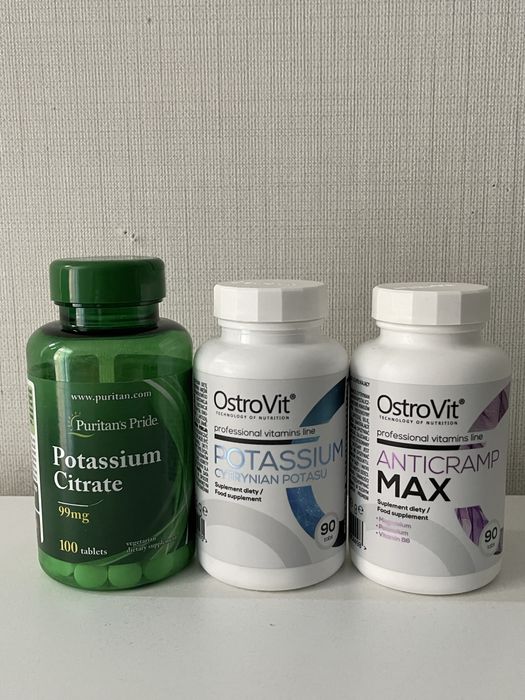 Калий Potassium Ostrovit 90табл, калій Puritans Pride, Anticramp max