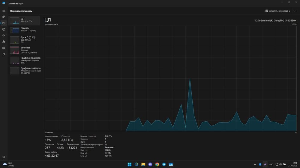 Ноутбук Msi Thin GF63 12UCX
