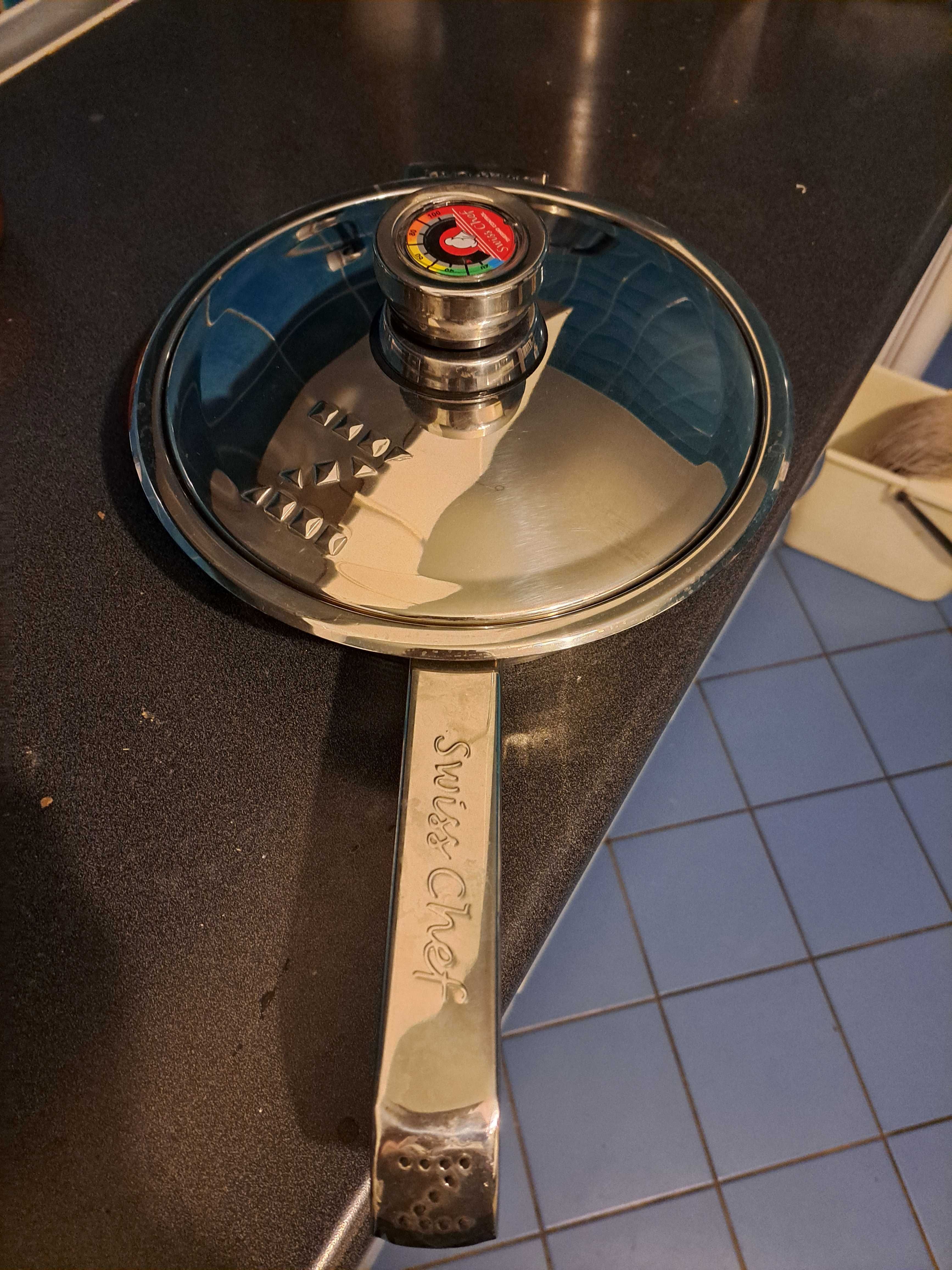 Patelnia Swiss Chef - stal nierdzewna 18/10, nowa, jak Phillipiak