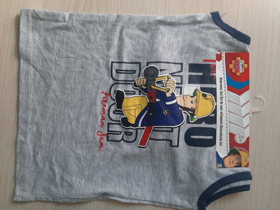 Nowy z metką komplet bielizny koszulka majtki r.116 Strażak Sam