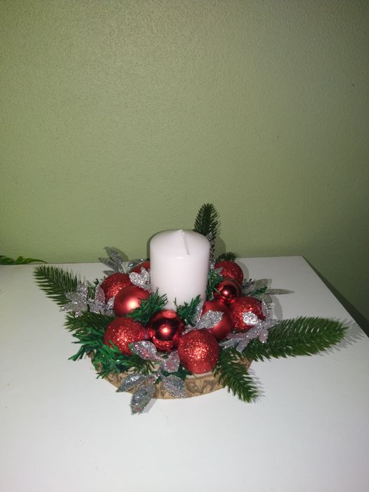 Centro de mesa com bolinhas