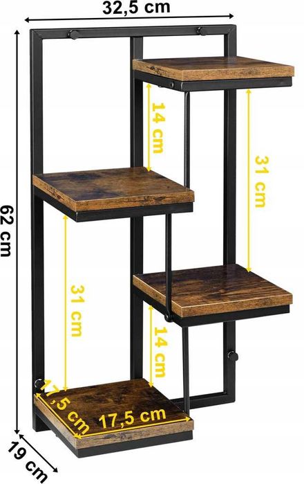Kwietnik ścienny wiszący regał na kwiaty metalowy