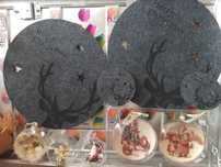 anjos decorações Natal figuras chinesas mascara pai natal bases bolas