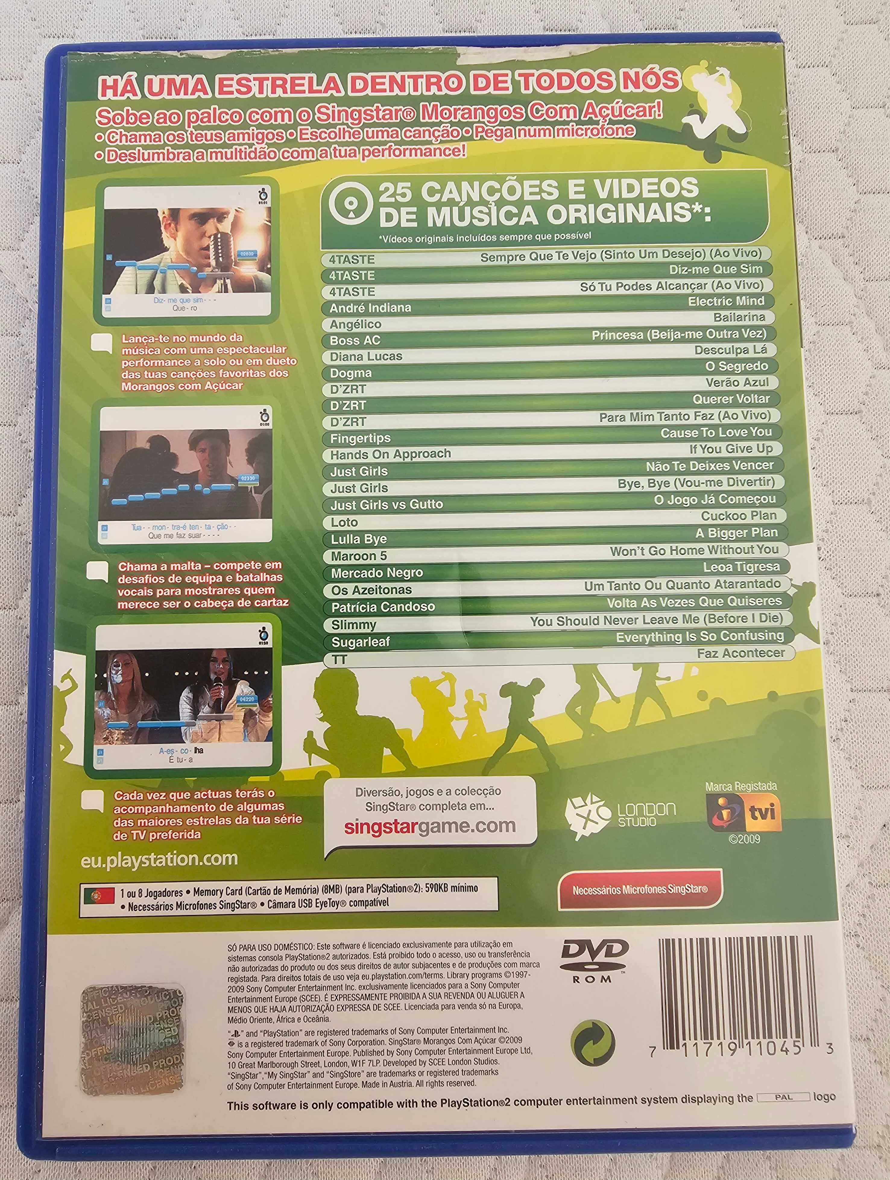 SingStar Morangos com açucar para PS2