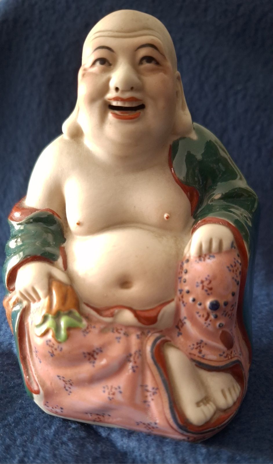 Buda Sorridente porcelana antigo anos 40 carimbado e numerado (57)