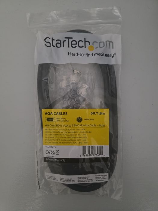 Kabel 1.8m adapter HD15 Vga (m) do BNC monitor (m/m) StarTech