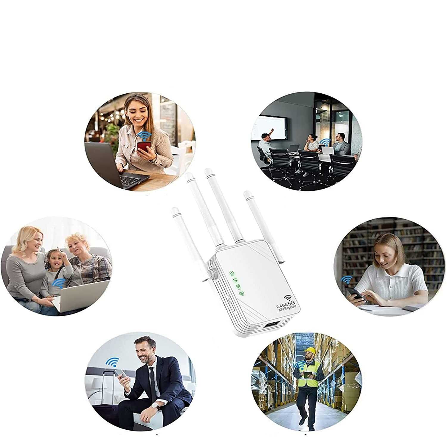 Wi-Fi Extender, Repetidor Inteligente Sem Fios, 1200Mbps Dual-Band