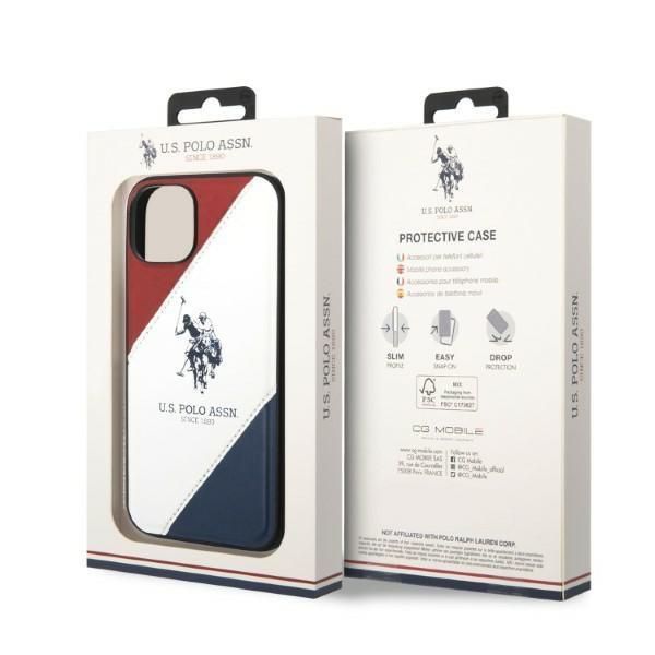 Etui U.S. Polo Assn. do iPhone 14 Plus 6,7" Biały Tricolor Embossed