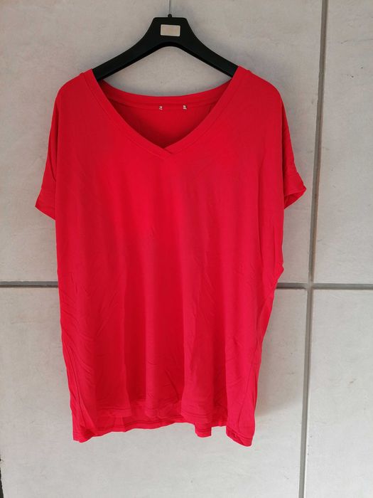 Ulla Popken czerwona bluzka nietoperz r. XXL