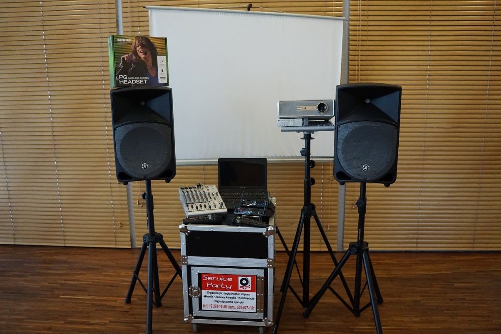 Nagłośnienie JBL 710 HK projektor światło led scena mixer mikrofon D&B