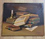Quadro a óleo sob tela de j. Ripoli