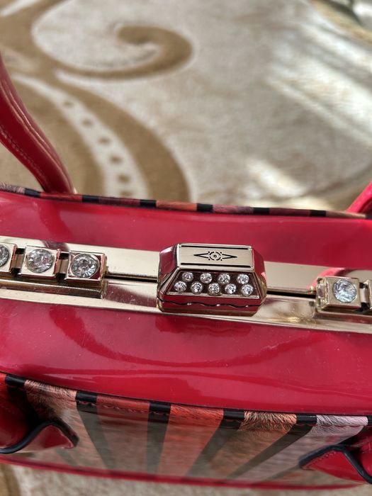 Дізайнерська сумка-саквояж з натуральноі шкіри