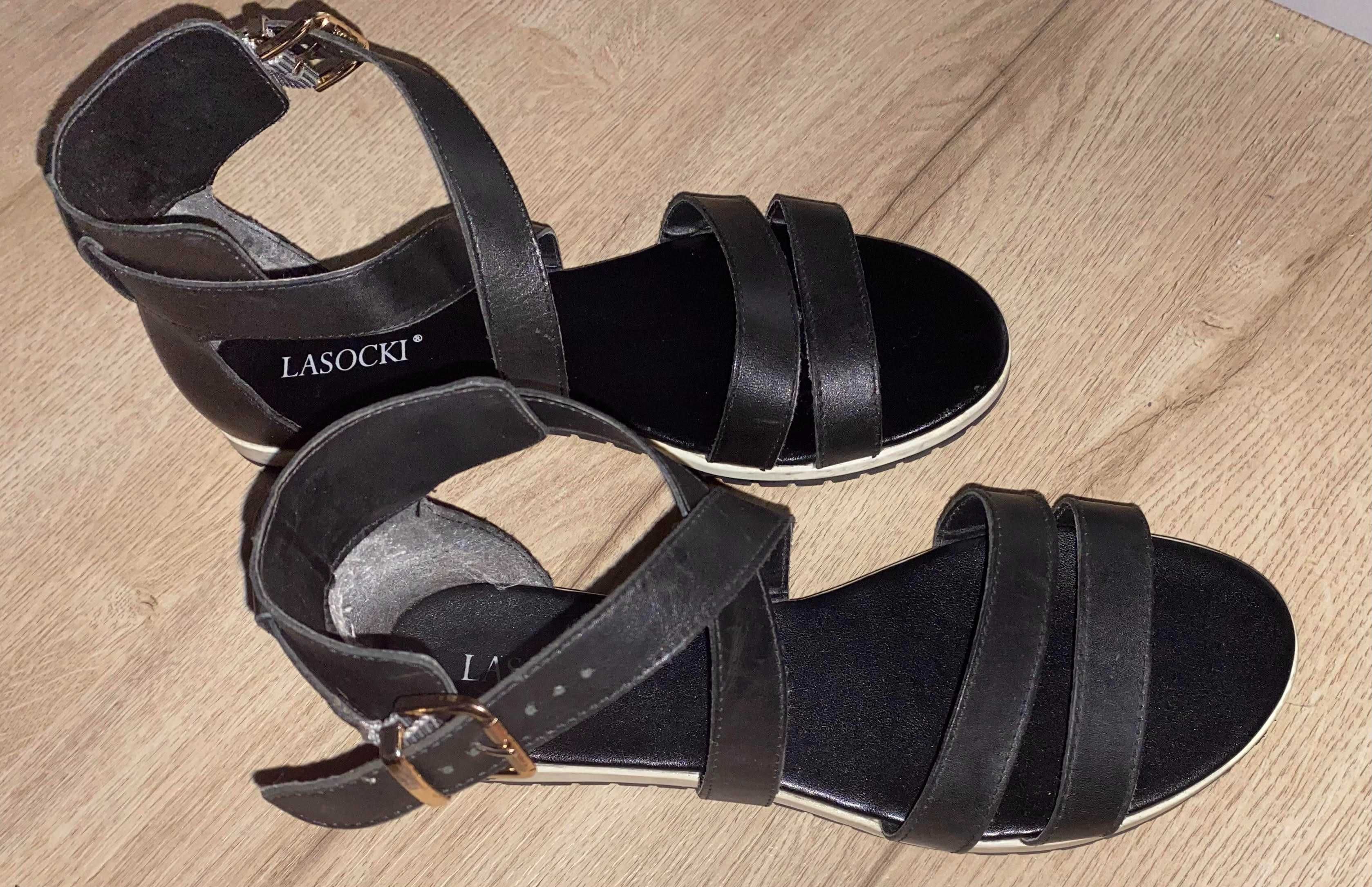 Buty damskie SANDAŁY czarne LASOCKI- rozmiar 38