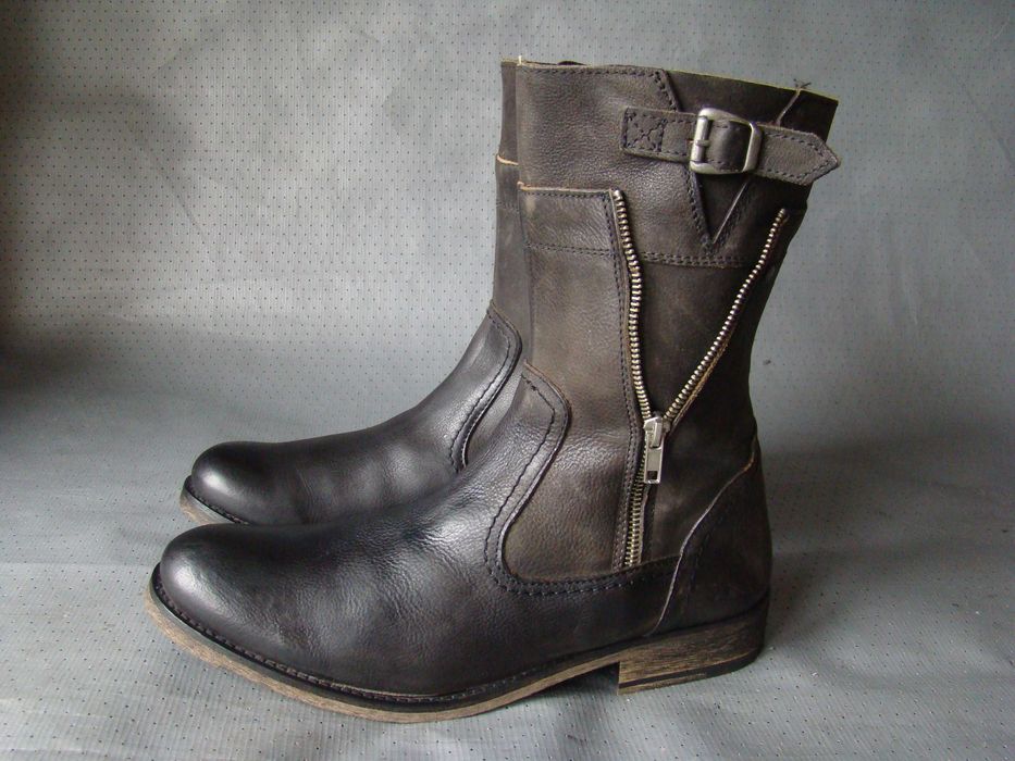 Сапожки с пряжками  МОSHION. 42 - 43р. боты в стиле HARLEY DAVIDSON